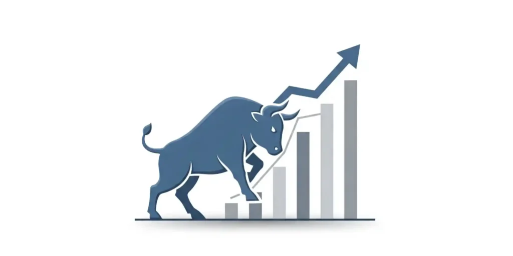 a bull signifying increase in price overnight