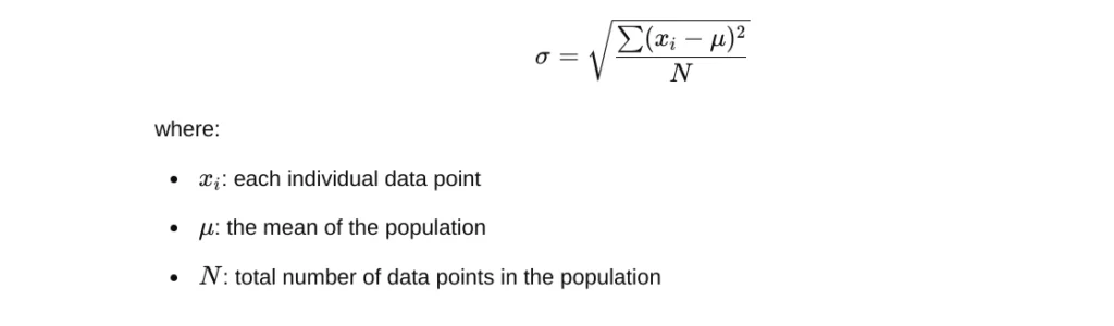 calculation of standard deviation