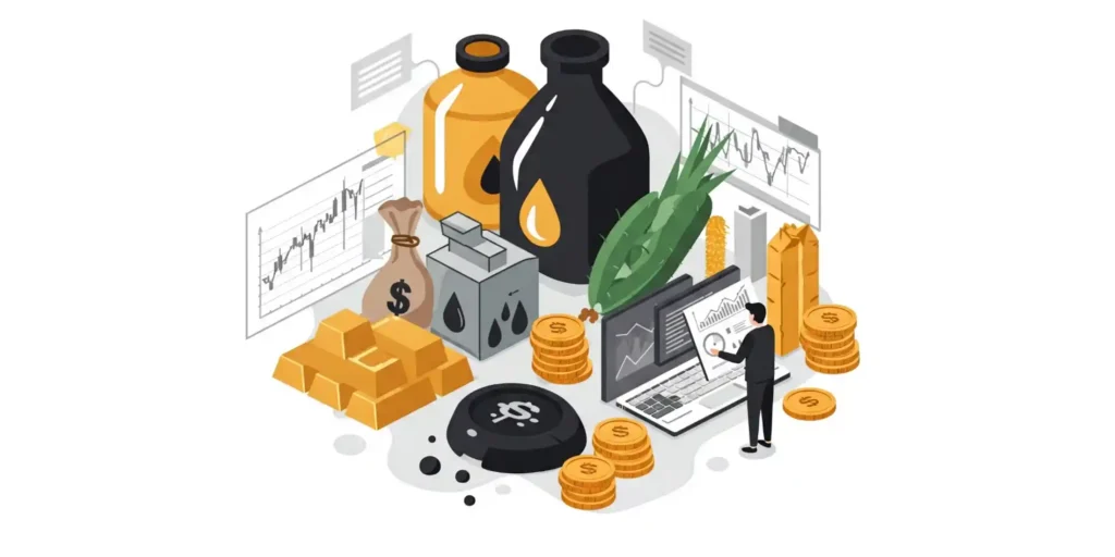 commodity market oil, gold, agriculture product
