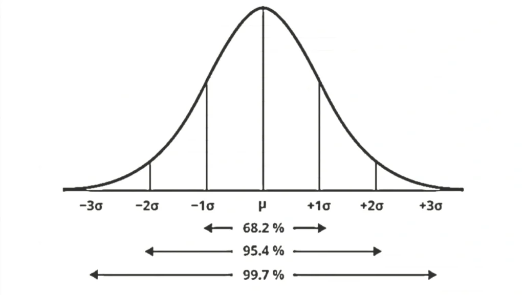 normal distribution curve with probabilities