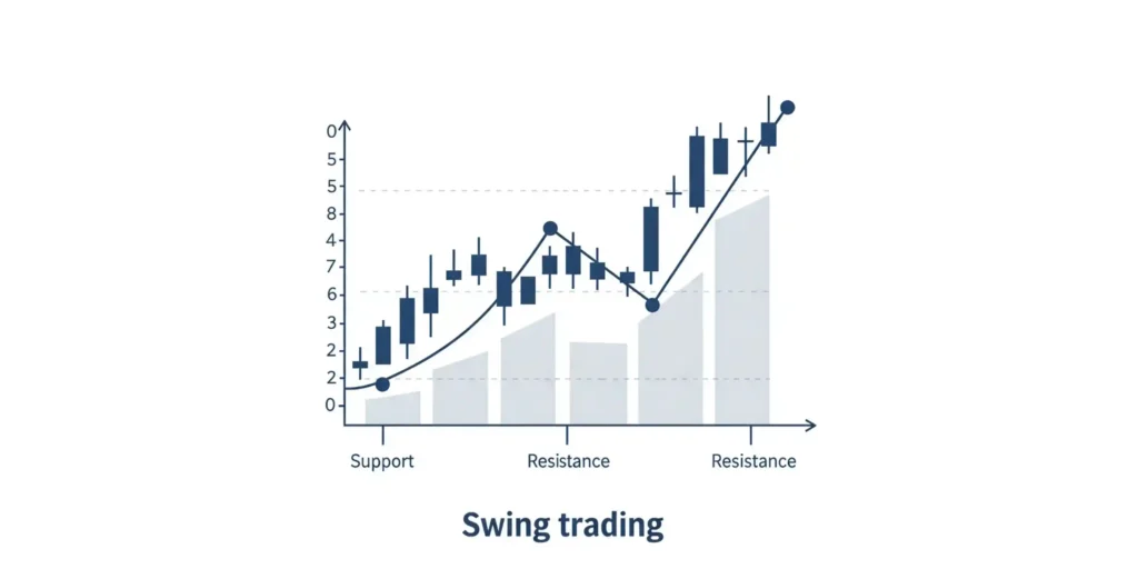 increase in prices over a period of time depicted as swings in charts