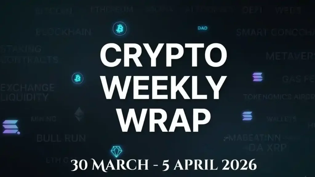 Crypto Weekly Wrap March 29 to April 4 2026 Bitcoin price chart showing weekly range